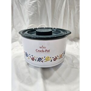 Rival Stoneware Slow Cooker 1 Quart Vintage 2003 Model SCN10715 90s Theme
